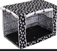 Dog Crate Cover, Ventilated Pet Kennel Cover, Black Nylon Crate cover