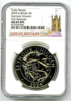 NGC MS69DPL 2024 イギリス £5 Seymour Unicorn NGC MS69DPL 2024