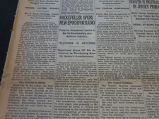 1930 JUNE 16 NEW YORK TIMES - ROCKEFELLER OPENS NEW EPOCH FOR RADIO - NT 5725