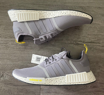 Adidas NMD R1 Low Mens Running Shoes Gray Yellow GX9534 Size