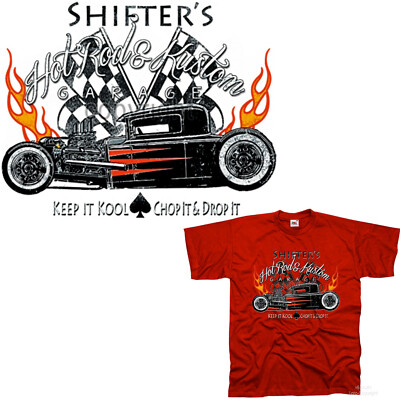 Auto T-Shirt Hot Rod Racing classic v8 Speedshop Quartermile Dragster *1062 rot