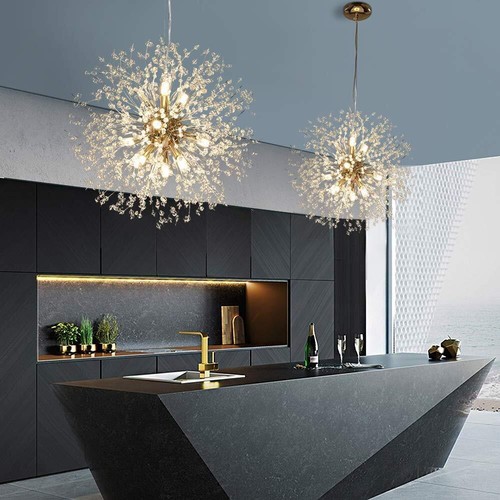 Modern Gold Crystal Chandeliers Firework Dandelion Sputnik Chandelier Light F... - Picture 8 of 8