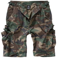 Image of Brandit BDU Shorts Combat Hiking Outdoor Summer Cotton Ripstop Woodland Camo
