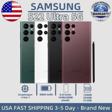 NEW SEALED SAMSUNG GALAXY S22 ULTRA 5G 128GB-512GB GSM CDAM UNLOCKED Smartphone
