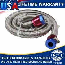 Universal Stainless Steel Braided Fuel Line 3/8 in 3 ft Length High performance