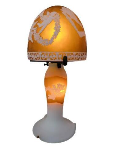 14" Glass Cherub Angels Dual Light Table Accent Lamp by Terra Cottage - Picture 2 of 3