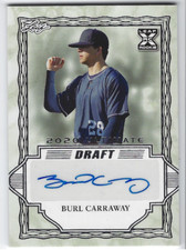 BURL CARRAWAY 2020 LEAF ULTIMATE DRAFT BASEBALL XRC ROOKIE AUTO