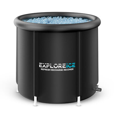 Explore Ice Bath Pro Max XL Athlete Cold Plunge Bath Tub, Black (Open Box)