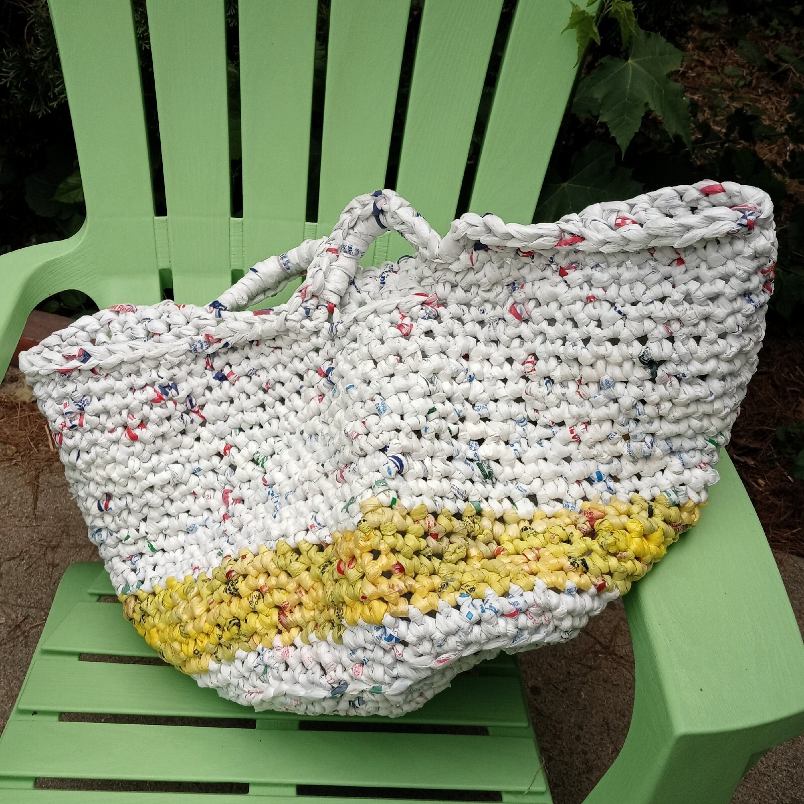 Handmade Oversized Crochet Hippie Tote Bag with Handles
