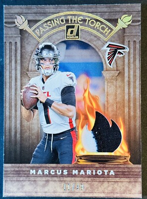 2022 DONRUSS PASSING THE TORCH DUAL PATCH MARCUS MARIOTA MATT RYAN #d /49