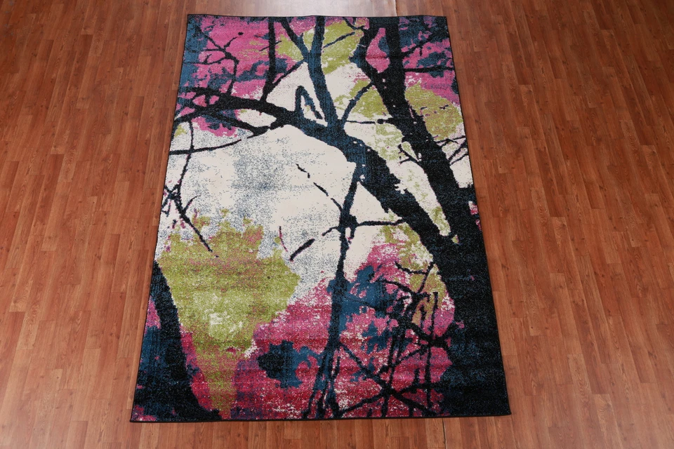 Abstract Turkish Area Rug 6x9 ft Luxury Living Room Carpet - Image 3 of 4