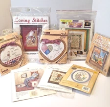 LOT OF 8 Vintage CROSS STITCH Mini Picture Frame Sealed Variety Art Hobby