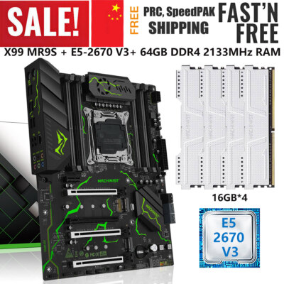 X99 MR9S V6 Motherboard Xeon E5 2670 V3 CPU LGA 2011-3 64GB DDR4 2133MHz RAM Kit