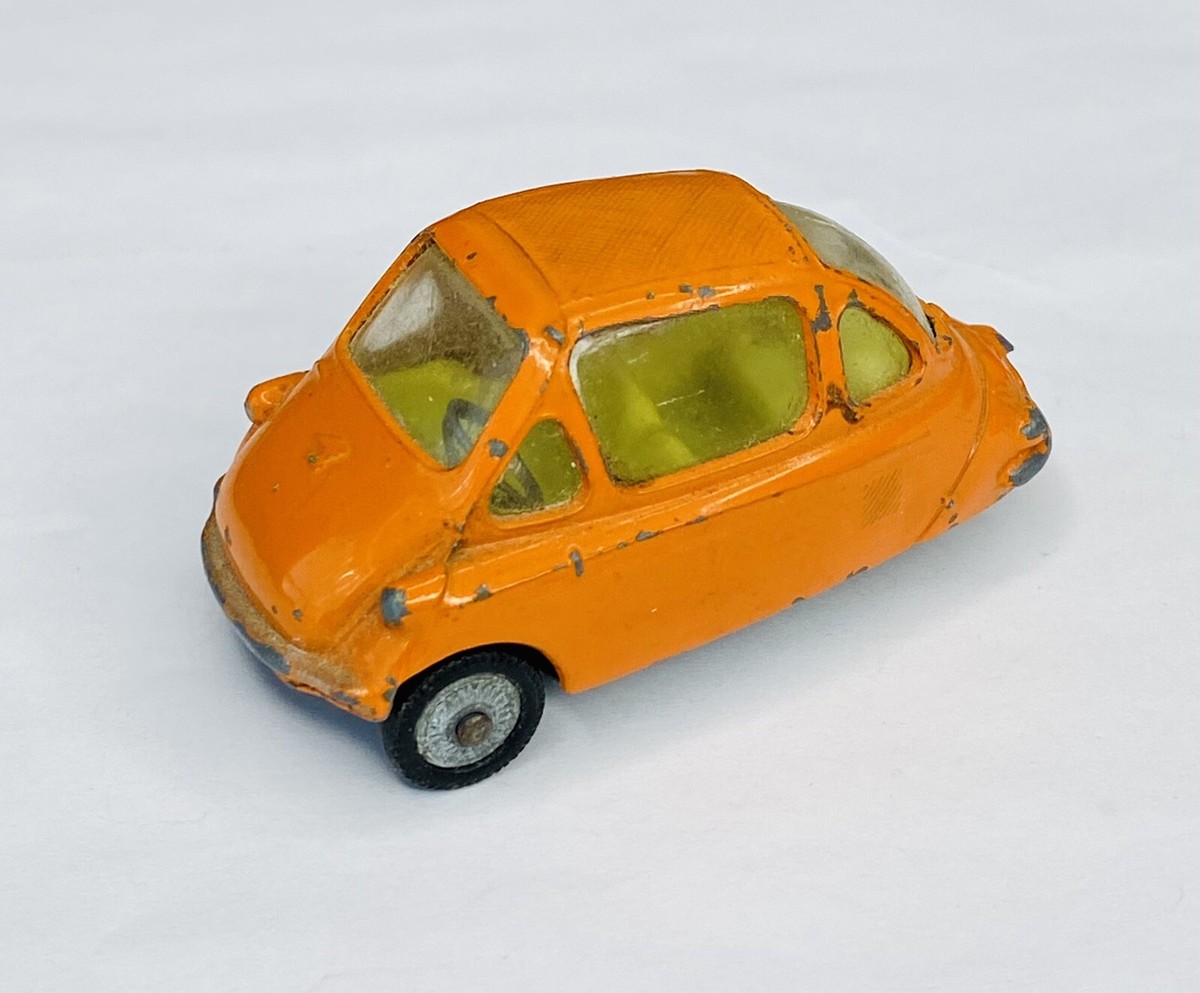 Vtg Corgi Toys Heinkel Made in England DieCast bubble Car Orange