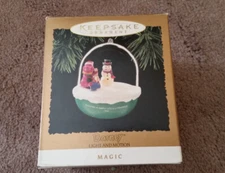 Hallmark Magic Ornament BARNEY Light and Motion Purple Dinosaur Snowman 