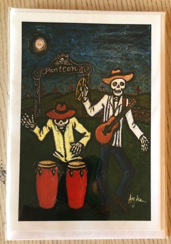 Dia de Los Muertos Tag der Toten Chicano Latino Kunstkarte Notizkarte blanko