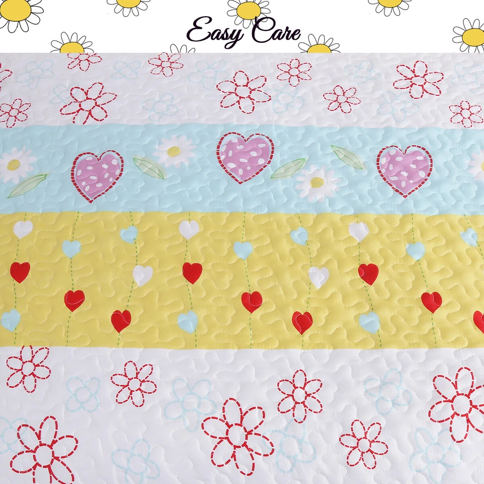 Juego de edredón reversible para niña Flower Garden, colcha, colcha Foto 4 de 4