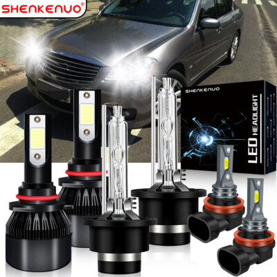 Para For Infiniti M35 2006-2010 faro LED de haz alto/bajo +Kit de luz antiniebla