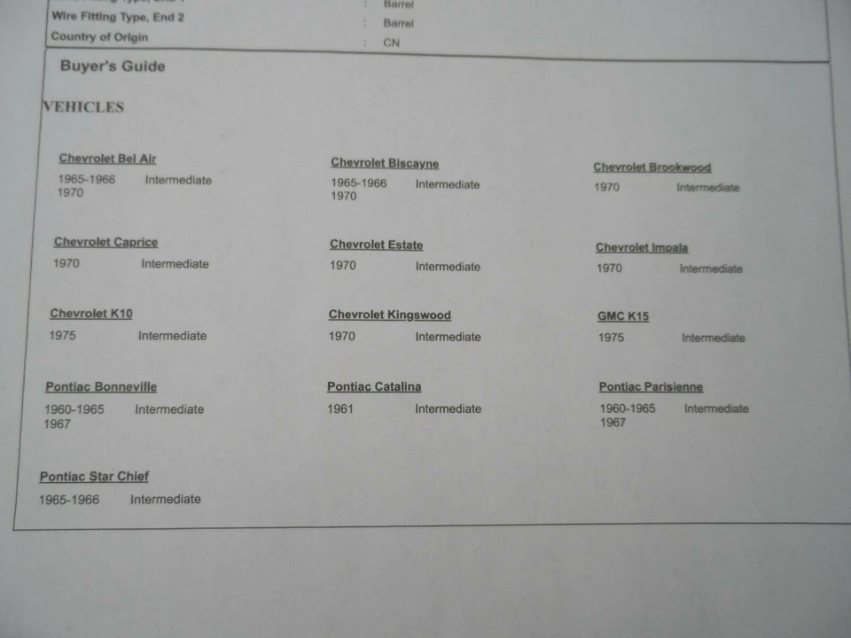 Cable de freno intermedio 1965-1970 Chevy 1960-67 Pontiac 1975 Chevy GMC K10 K15 Foto 4 de 4