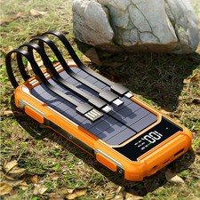 Super 100000mAh USB Portable Charger Solar Power Bank for Cell Phone 2026 US
