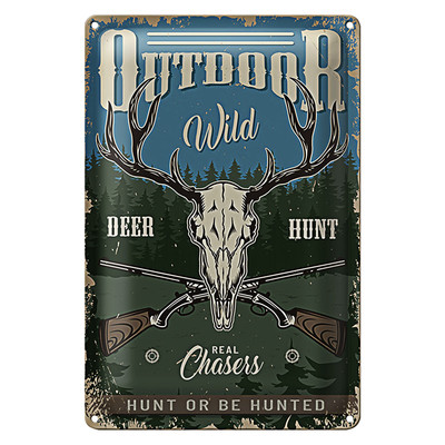 Blechschild Jagd 20x30cm Outdoor wild deer hunt