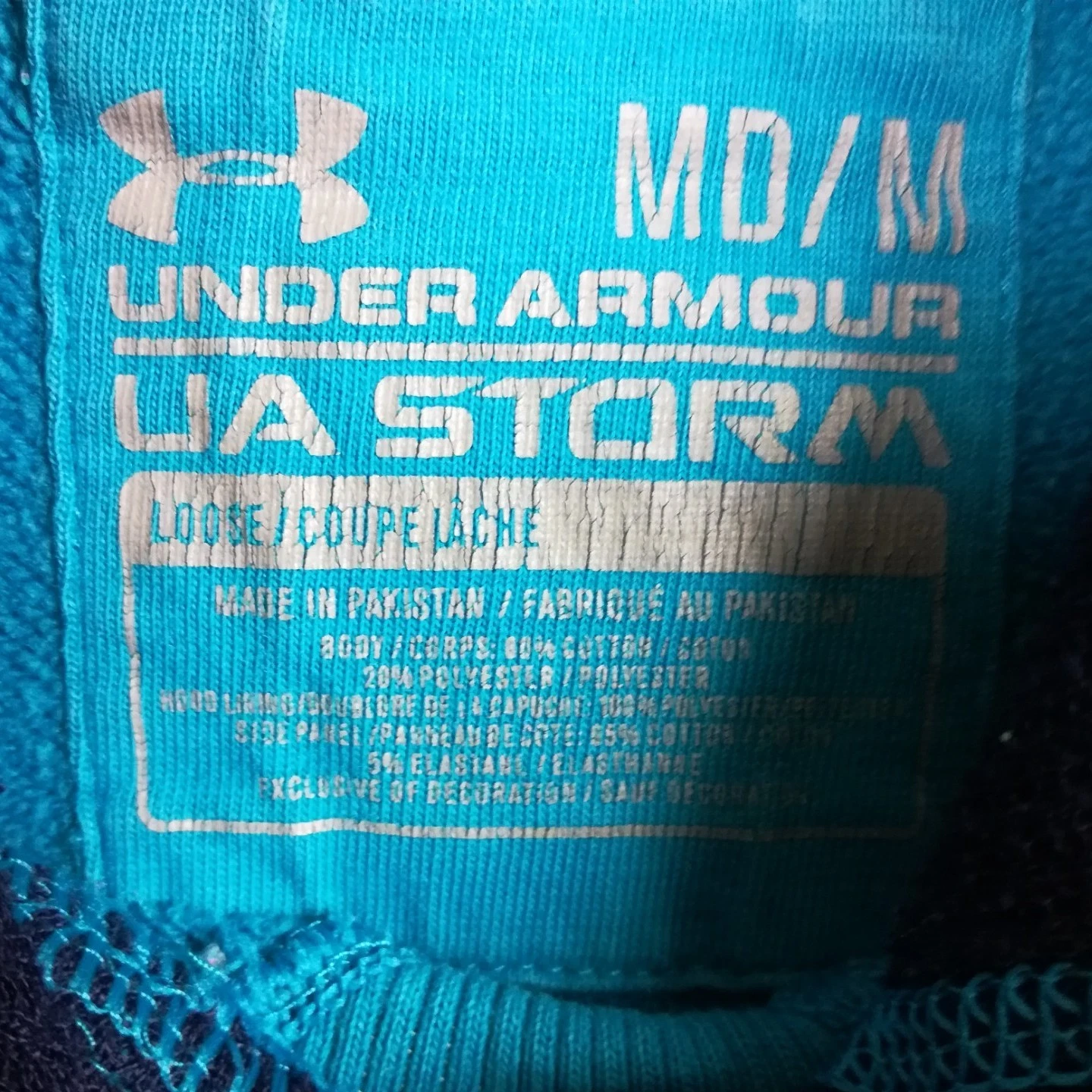 VETEMENTS Under Armour Felpa Donna con Cappuccio Storm Vestibilità Larga Blu Navy Pullover M