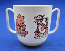 DISNEY Pooh Tigger Sippy Cup Vintage 1980s 2 Handled Tip Proof