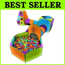 Kids Play Tent Set with Tunnel, Ball Pit, Basketball Hoop