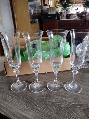 Vintage ROYAL BAVARIAN CRYSTAL FLUTE Champagne Glass 4 oz.  (Set Of 4)