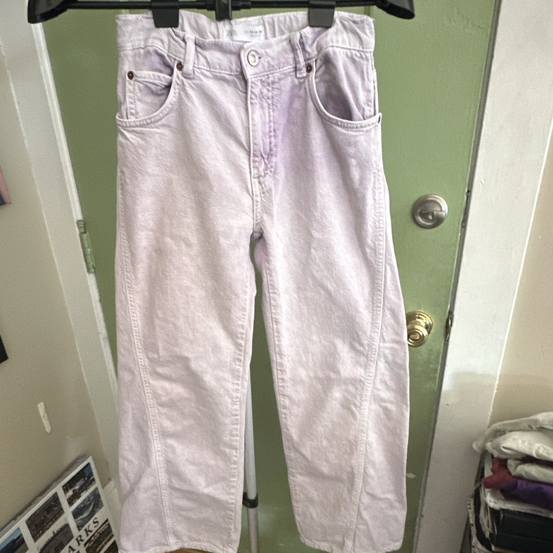 Zara Girls Straight Light Purple Denim Jeans 13-14 Regular Fit Button Pockets