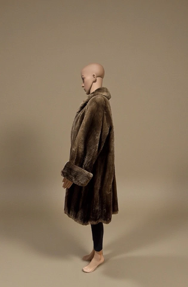 Fabuloso casaco swing guaxinim tosquiado vintage década de 1940 XL/XXL - Imagem 4 de 4