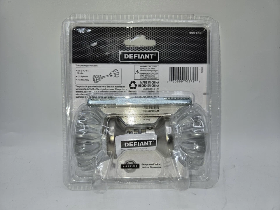 Defiant 2-1/4 pulgadas Perilla de puerta de vidrio victoriano de níquel satinado - 2 por paquete/1 juego Foto 2 de 4