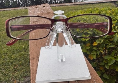 Jill Stuart JS005 Eyeglass Frames Only Metallic Red Raised Dots On Arm 50-17-135