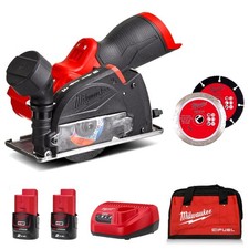 Milwaukee M12FCOT-202B 12v M12 FUEL Cut Off Tool Kit 2X 2.0Ah, Charger/ Tool Bag