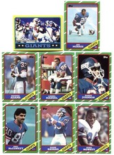 Lot Of (17) 1986 Topps Football Cards - New York Giants