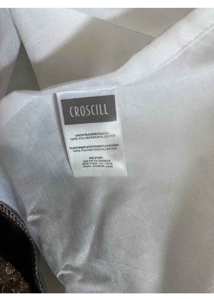 NWOT Croscill Galleria Bronze Red Brown KING Bed Skirt 15" Drop Split Skirt - Image 3 of 4