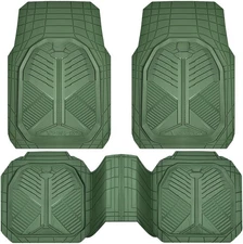  Heavy Duty Rubber Car Foot Mats, Waterproof Non-Slip Deep Chassis 3-Piece Set