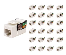 Vertical Cable 352-V2700/BW/25 CAT6 RJ45 Keystone Jack  Unshielded White 25 Pack