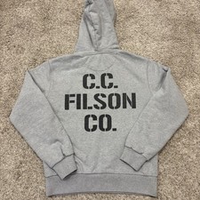 Filson Co C.C. Men's Fleece Hoodie Sweatshirt Grey XS Made in USA