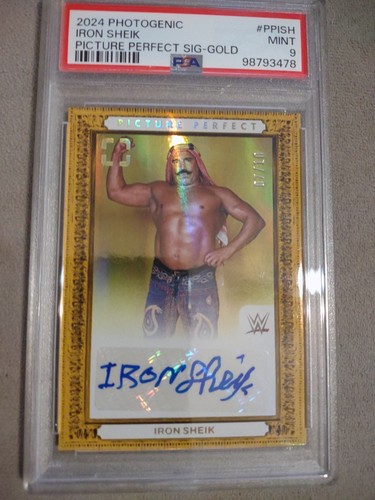 2024 PANINI PHOTOGENIC PICTURE PERFECT GOLD IRON SHEIK /10 AUTO PSA 9 MINT POP 1 - Picture 2 of 7
