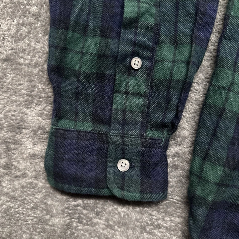 Polo Ralph Lauren Shirt Mens Medium Green Blue Tartan Plaid Flannel Button Up - Image 2 of 4