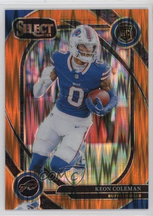 2024 Select Club Level Orange Shock Prizm /399 Keon Coleman #280 Rookie RC 1pk2