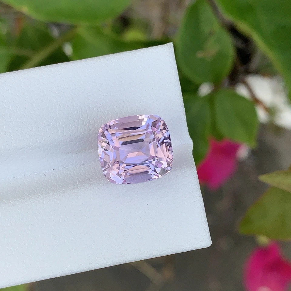 7.50 Cts Natural Pink Eye Clean Kunzite 10mm Cushion Cut Gemstone Afghanistan - Image 3 of 4