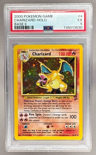 138013830 Charizard 2000 Pokemon Base 2 #4 Holo PSA 5
