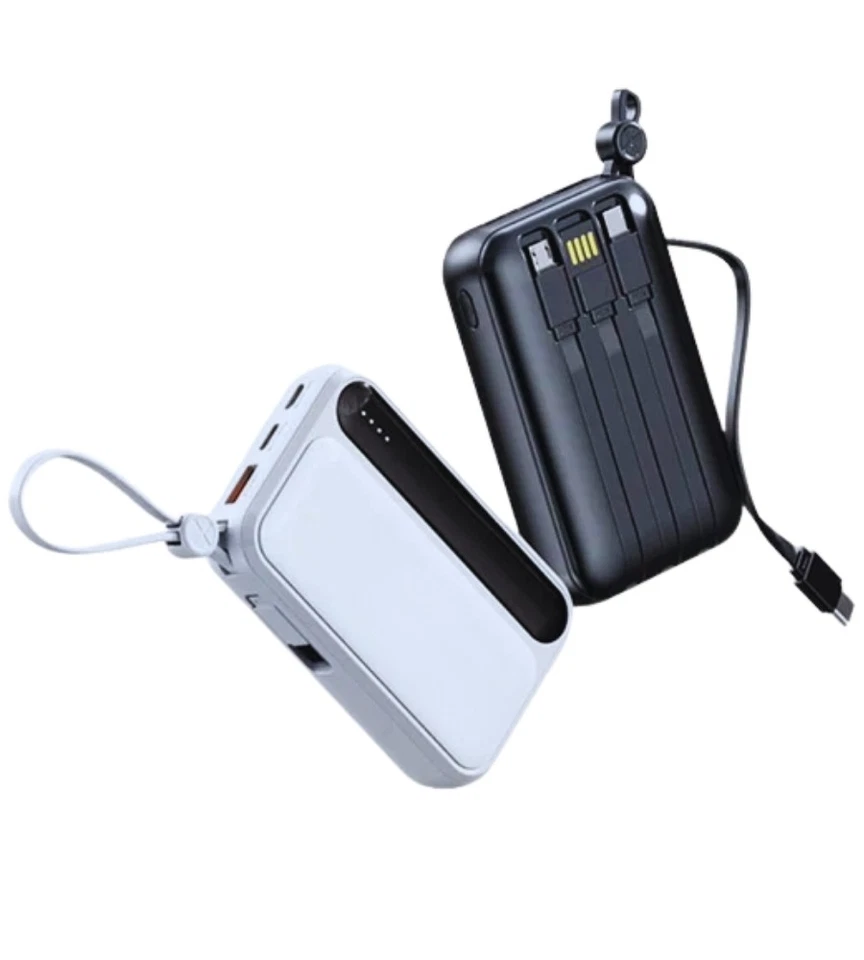 Power Bank 20000 mAh Caricabatterie Portatile Alta Velocità 4 Cavi USB Fast - Immagine 2 di 4