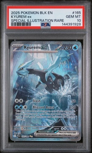 2025 POKEMON BLK EN-BLACK BOLT SPECIAL ILLUSTRATION RARE #165 KYUREM EX PSA 10