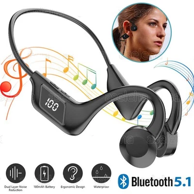 MARKENLOS Bluetooth 5.1 Kopfhörer Knochenschall Nackenbügel Sport Headset Bone Conduction