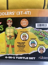 Teenage Mutant Ninja Turtles 4 in 1 Costume Size 3T 4T Dress Up Play NEW 