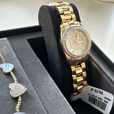 Bulova Crystal Quartz MOP Dial Gold Tone Stainless Steel Ladies Watch 98X137