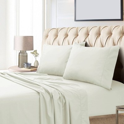   Egyptian Cotton Sateen 800 Thread Count Deep Pocket Set Queen Ivory